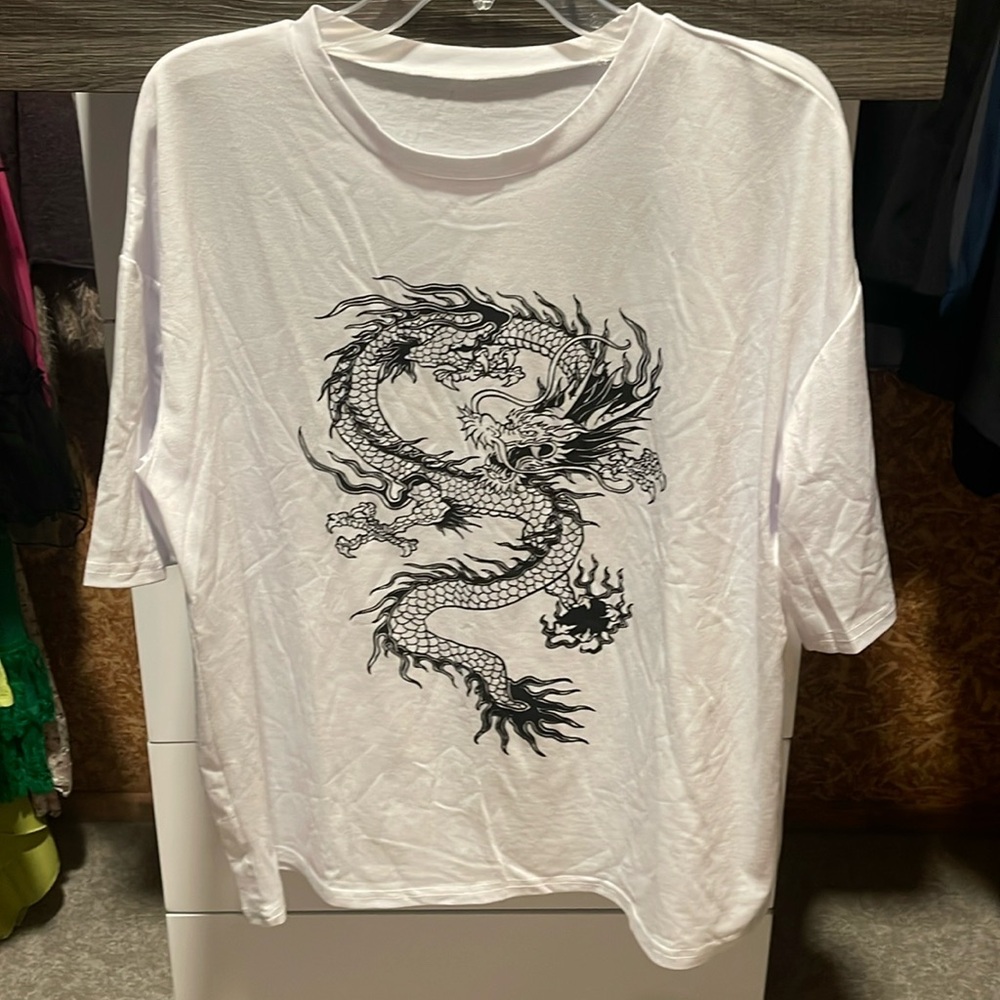 SHEIN dragon white top